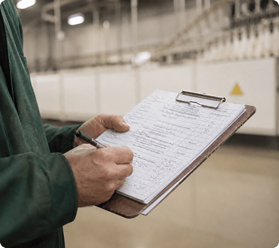 farmer with clipboard