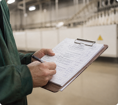 farmer with clipboard